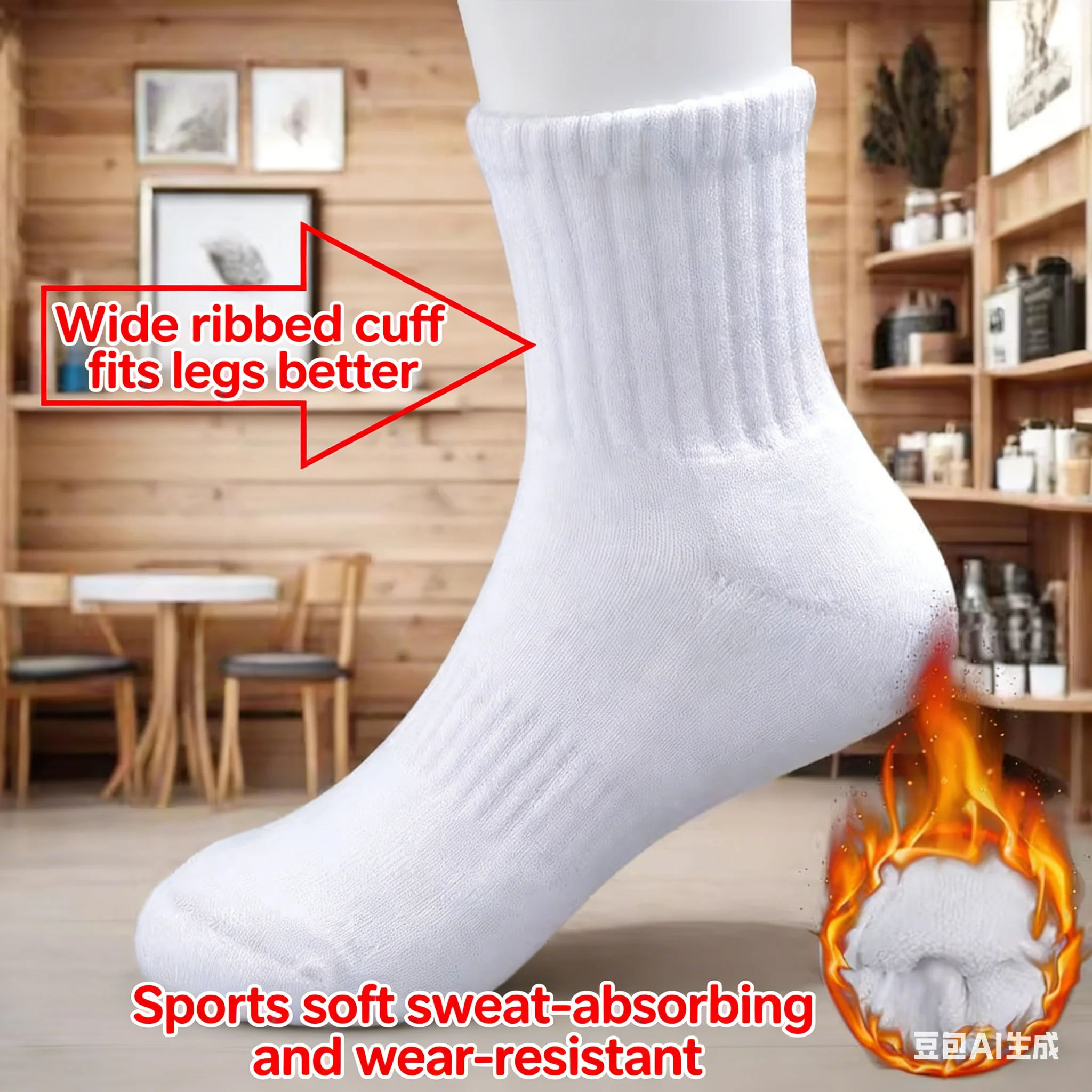 5 أزواج من نعل الأوسط القطني السميك مع جوارب رجالية رياضية مضادة للرائحة وممتصة للعرق وجوارب كرة السلة