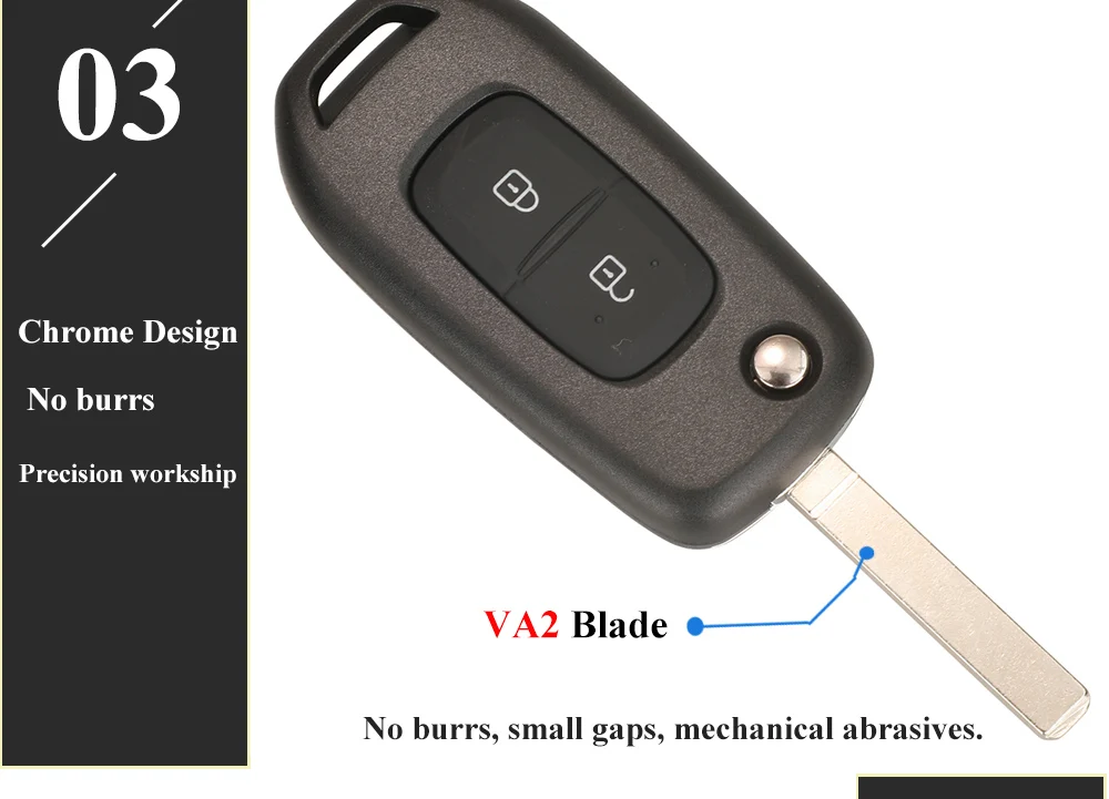 Jingyuqin 2Button 433MHz PCF7961M 4A Chip Flip Remote Key for Renault Dacia Logan 2 II 2018 2019 2020 FSK Car Key Fob Control