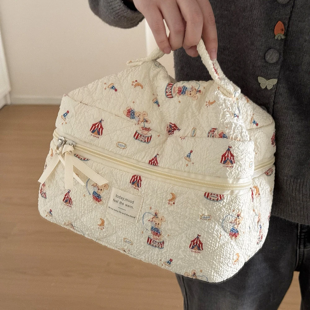Mode Neue Cartoon Kaninchen Mädchen Make-Up Tasche Tote Kosmetische Veranstalter Stepp Beutel Handtasche Damen Kawaii Zipper Lagerung Tasche – Detail 8