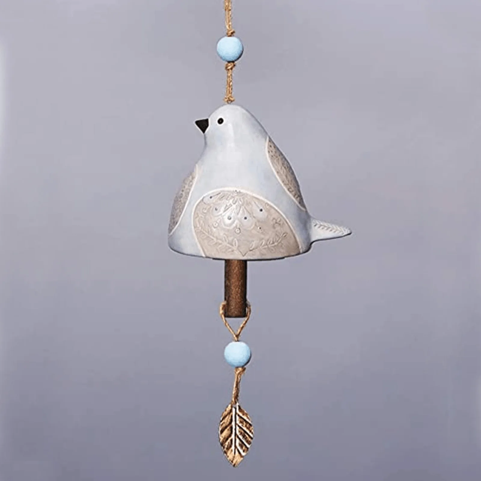 Hand Painted Resin Hanging Bird Song Bell Bird Wind Chime For Wall Window Door Wind Bell Hanging Ornaments Garden Patio Decor