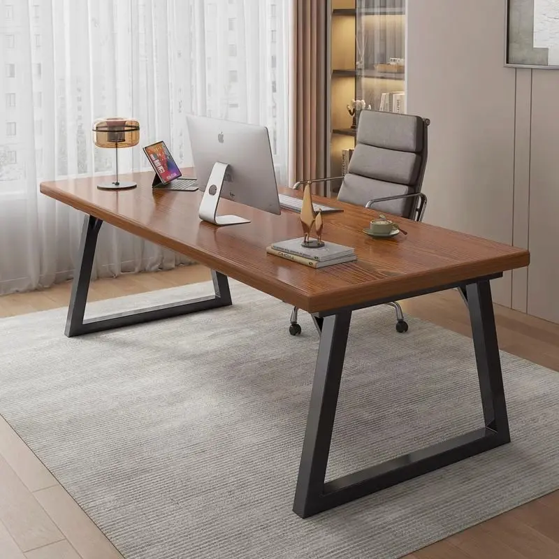 Simple Double Long Desk, Desktop Computer Desk, Office Desk, Bedroom, Home, Student Desk, Workbench