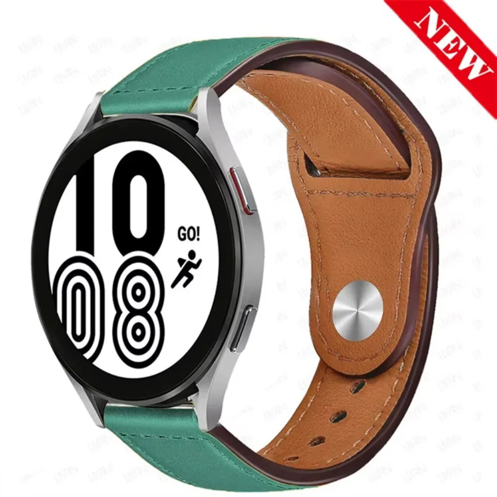 20mm 22mm Lug PU Leather Watch Band for Samsung Galaxy Watch 7 6 5 4 3 46mm 42mm 40mm 44mm 45mm Classic Durable Retro Men Women