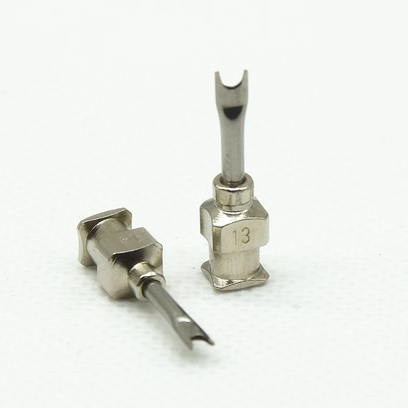 ステンレス鋼ディスペンシングシリンジ、フラットマウスシリンジ、U字型溝針