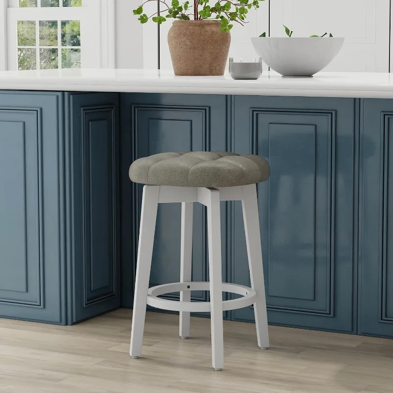 Odette Wood Backless Counter Altura Swivel Stool