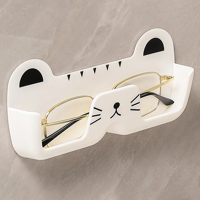 Cute Cat Wall Mounted Glasses Storage Rack Punch-free Sun-glasses Display Holder Decoration Storage Box Sunglass Organizer