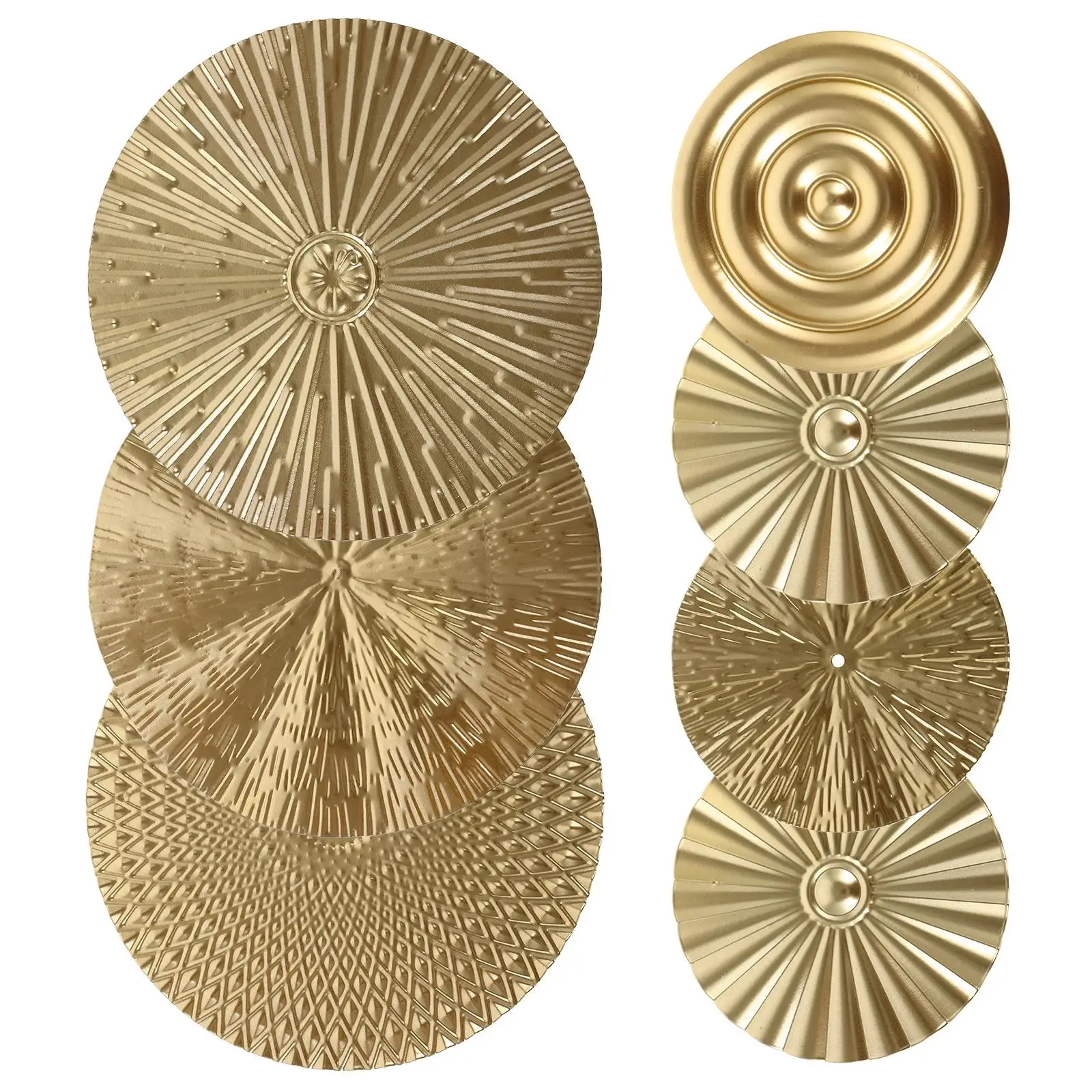 

Golden Disc Wall Hanging Home Metal Decor for Living Room Circle Artwork Circular Wall Bedroom Luxurious Gold Bathroom