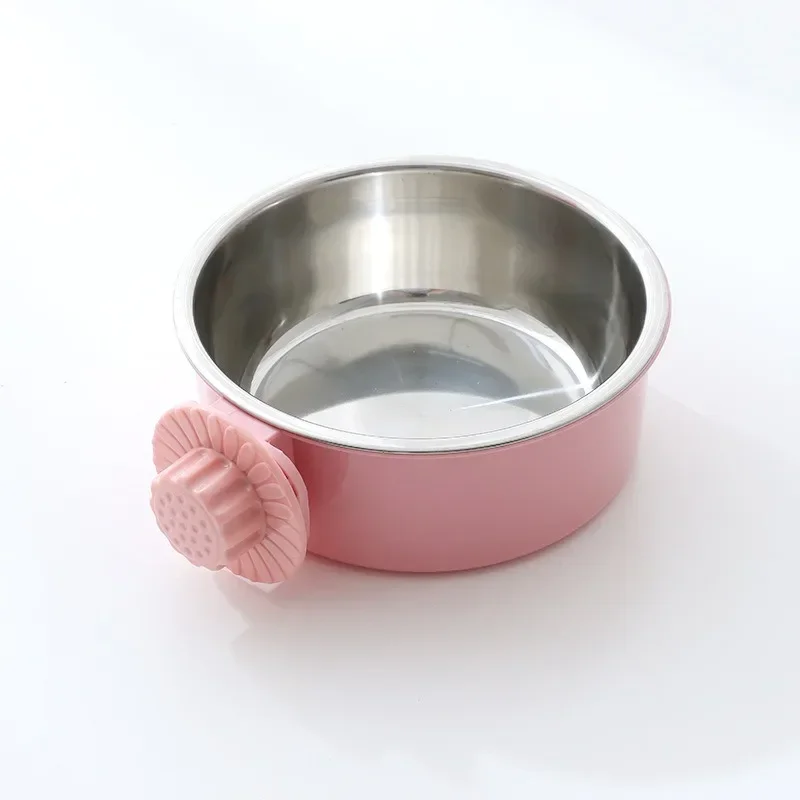 Non-Slip Cat Bowl Water Food Feed Corrugated Anti-Spill Hanging Bowl Set Detachable Space-Saving Siphon Principle Pet Supplies