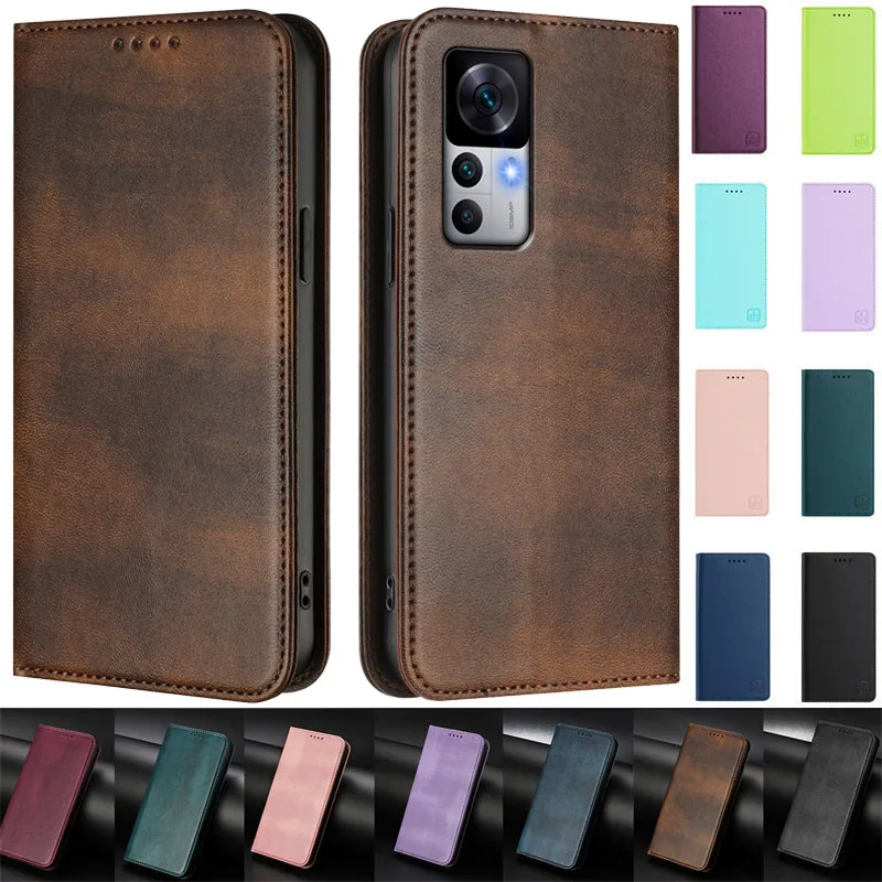 

High-quality For Xiaomi 12T/12T Pro Magnetic Attraction Case For Xiaomi 12 12s Pro Ultra Lite Leather Wallet Stand Case For Xiao