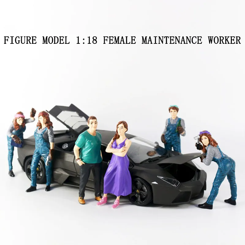 1:18 Scale Model Female Maintenance Worker Repairman Action Figure Scene Accessory Display Resin Dolls Toys Collection Gifts Fan