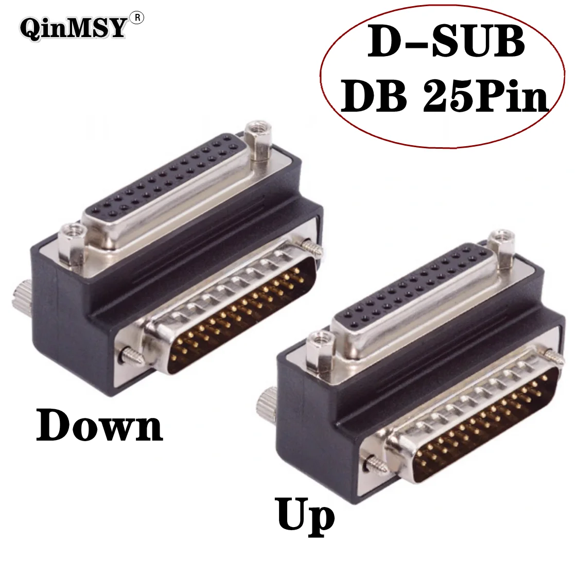 90 Degree Up Down Elbow DSUB D-SUB DB25Pin Parallel Male To Female 25 pin M-F Adapter Cable Male with Screws LPT/AES/EBU Header