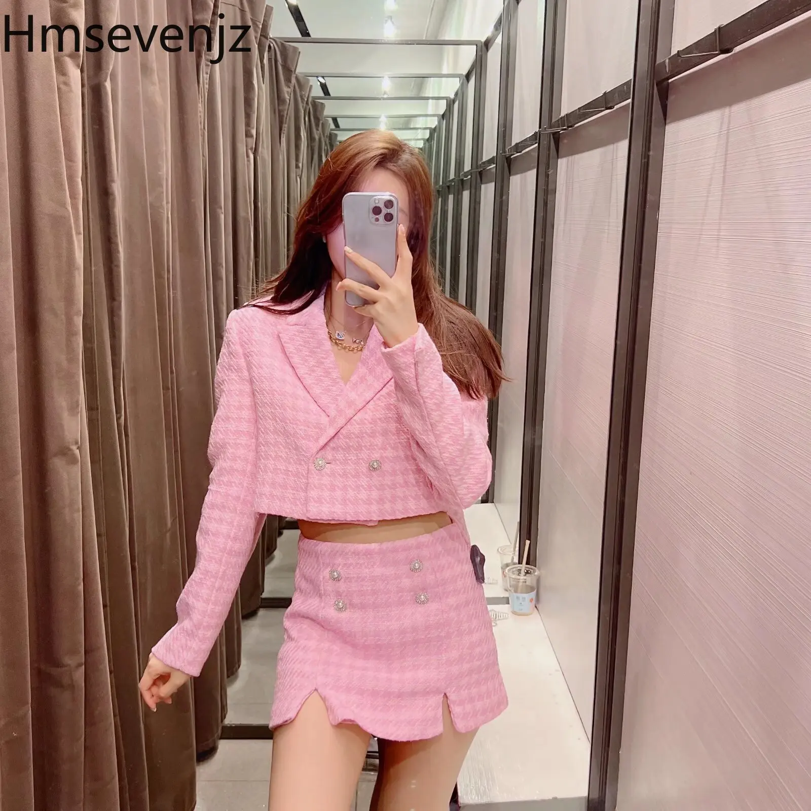 

Gothiscyn Elegant Set Women's Spring/Summer Swallow Gird Short Jacket High Waist Mini Skirt Shorts Fashion Female Clothes
