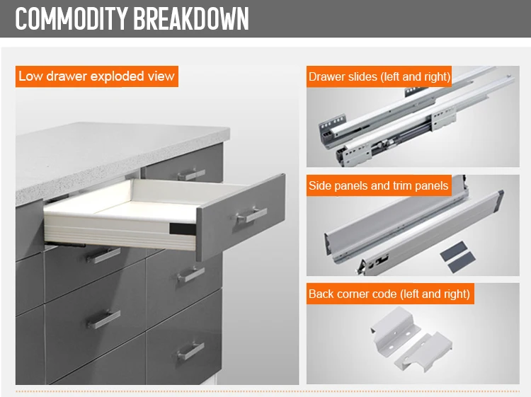 Slim Tandom Box Furniture Hardware Drawer Slides Tandom Box Kitchen Cabinet Drawers Slide Channel