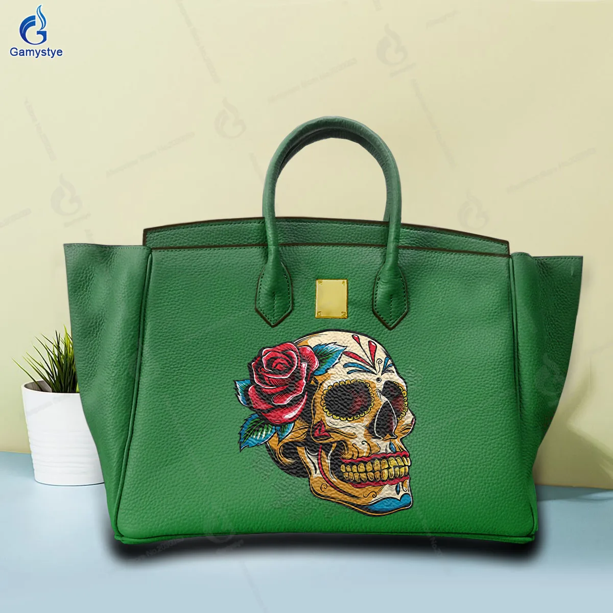 

Shoulder Bag Skull Printed Handbags Trader Tote Bag for Women Handbag Popular Design 100% Genuine Leather Custom Free Design