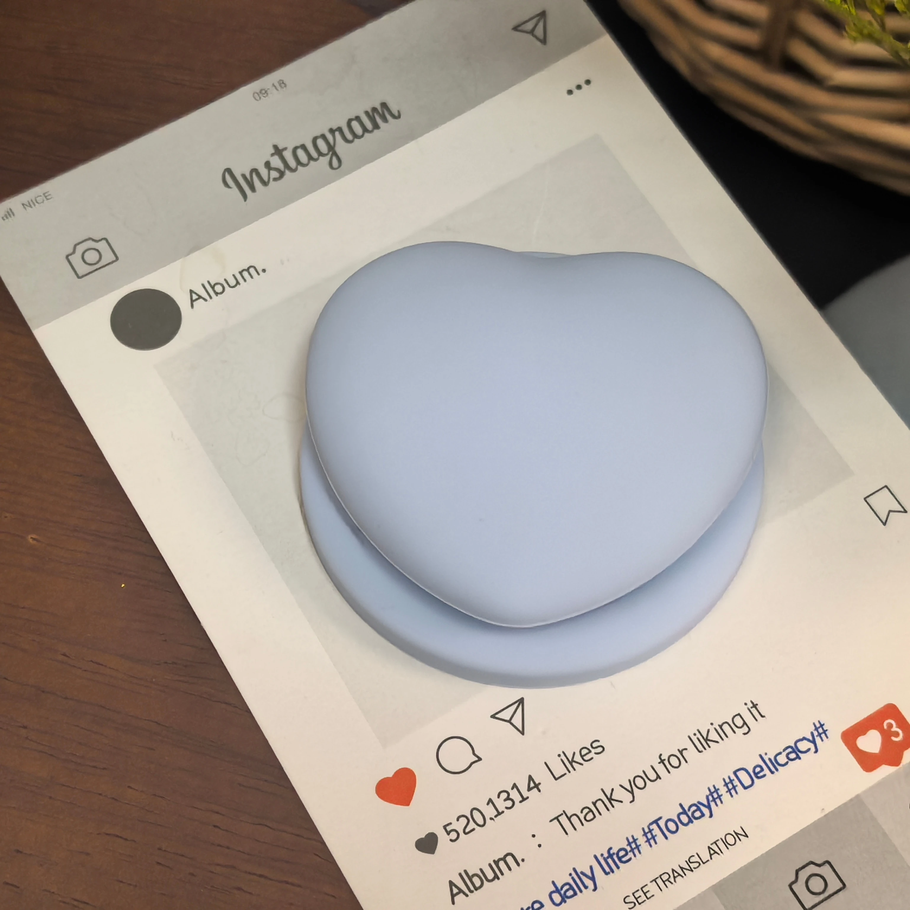 Silikon für Magsafe-Handy, Griptok-Griff, 3D-Flüssig-Farbiges Herz-Design für iPhone 18, kabellose Ladehalterung. – Detail 10