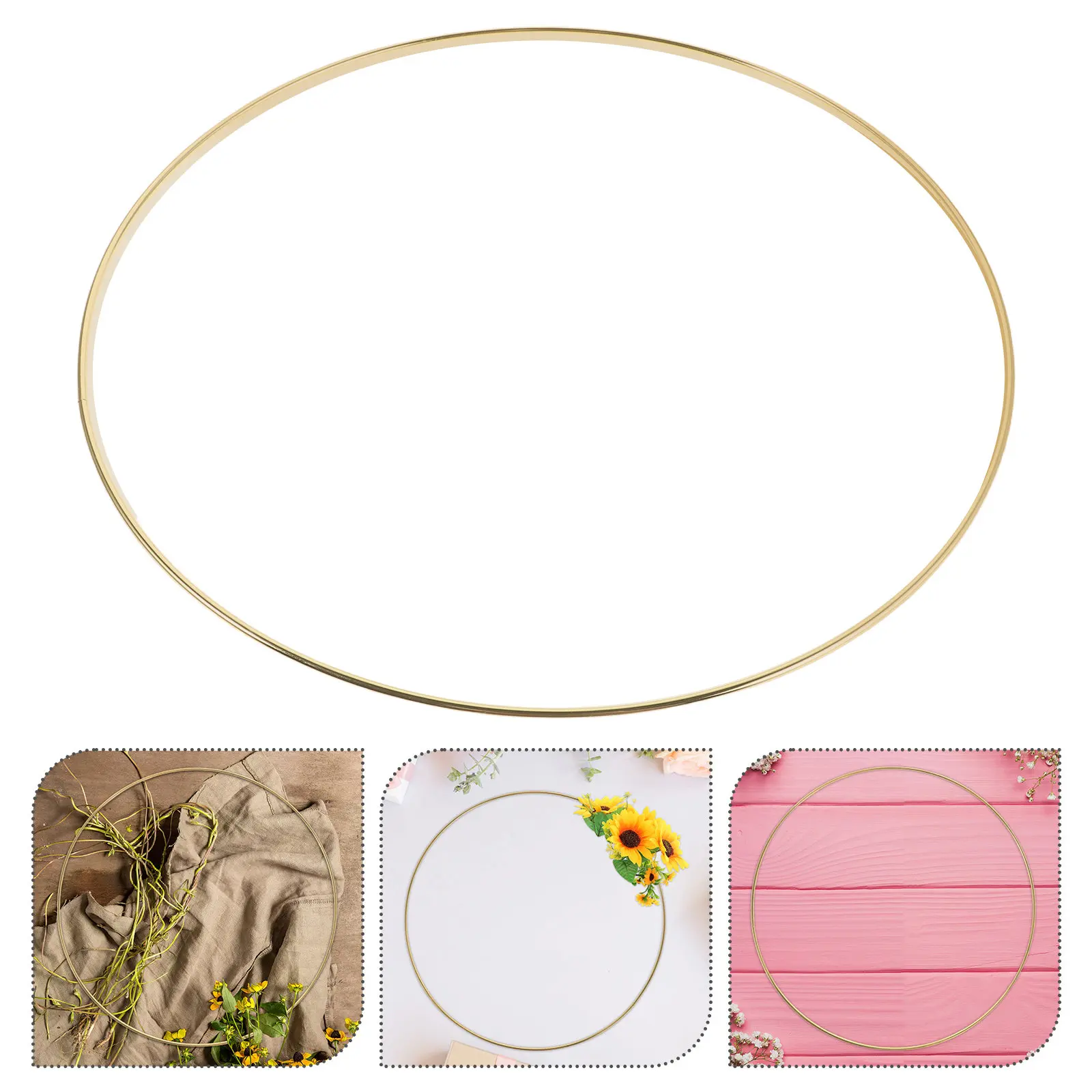 7Pcs Metal Craft Rings Dreamcatcher Hoops 30Cm Electroplated Wire Round Metal Wreath Hoops for DIY Wedding Floral Decorations