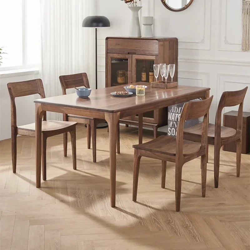 Diningolid Wood  and Chair New Rectangular  Light Luxury Log Dining