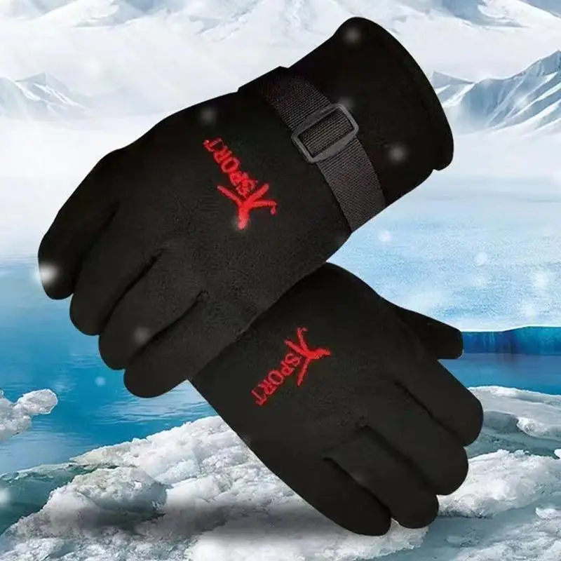 Snow Gloves Outdoor Cycling Gloves Winter Waterproof Cycling Gloves with Screen Touching Non-slip Warm Full Fingers Mitten