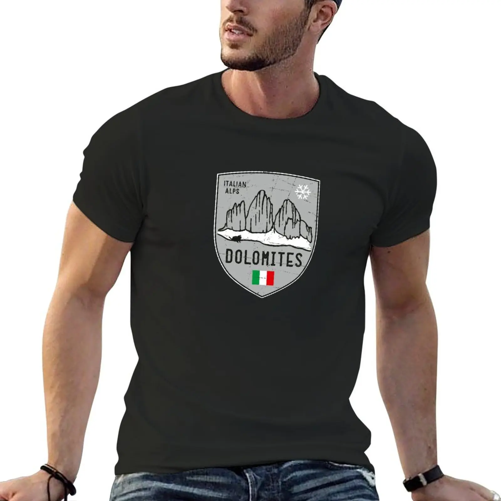 Dolomites Mountain Italy Emblem T-Shirt heavyweights anime tshirt plus size clothes t shirts for men graphic