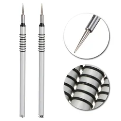Stainless Steel Nail Art Drawing Painting Pen, Silver Handle, UV Gel Liner, Flower Brush, Easy to Use, 16cm