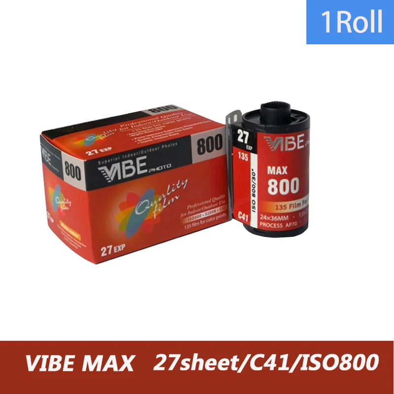 1 Roll VIBE Max 100/400/800 Color Film ISO 100/400/800 35mm 135 Negative Film 27EXP/Roll For VIBE 501F Camera