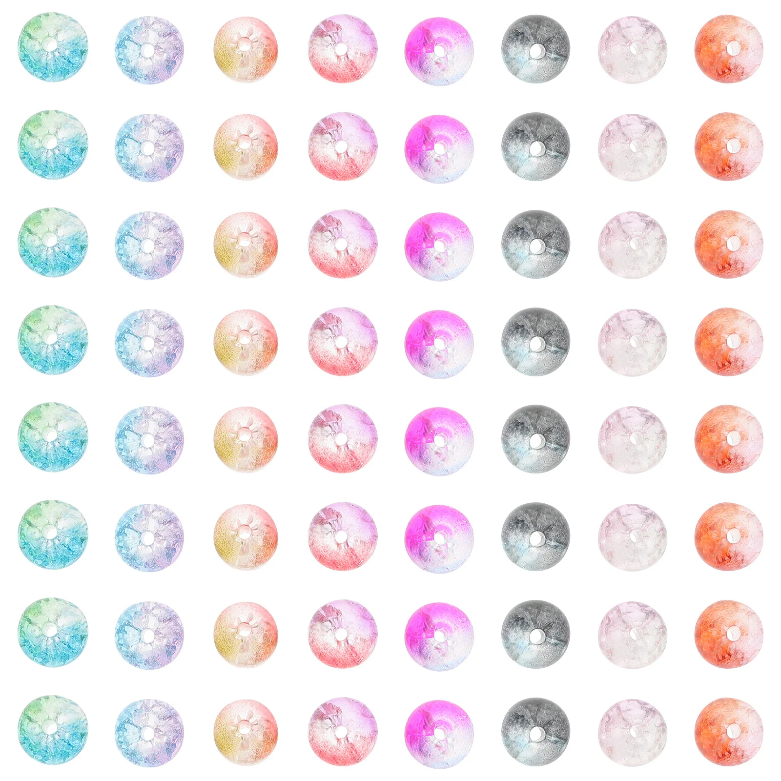 

150Pcs Glass Round Crack Pattern Beads for DIY Jewelry Making Bracelets Loose Spacer Beads Circle Beads, Crushed Glass