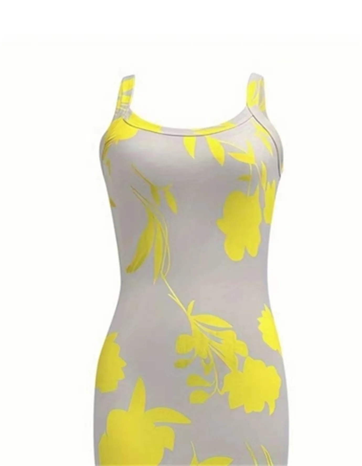 Abito Cami con stampa floreale da donna, Maxi abito Casual con spalline sottili per l'estate, abbigliamento da donna per le vacanze al mare