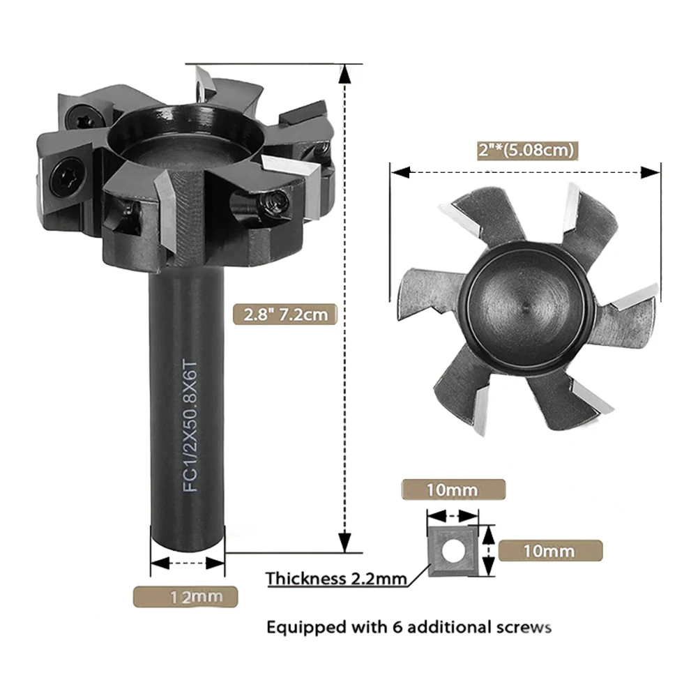 6 Wing Spoilboard Surfacing Router Bit Upgrade Carbide Insert Milling Cutter Drill Bits, Saw Blades & Cutting Tools