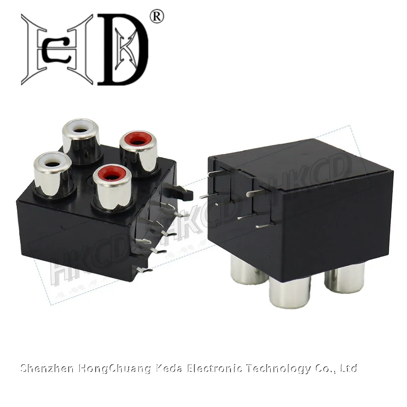 2PCS RCA4-8.4-33A/7 Socket RCA Lotus Socket Audio And Video Socket Signal Socket Sealed 4-hole Bit
