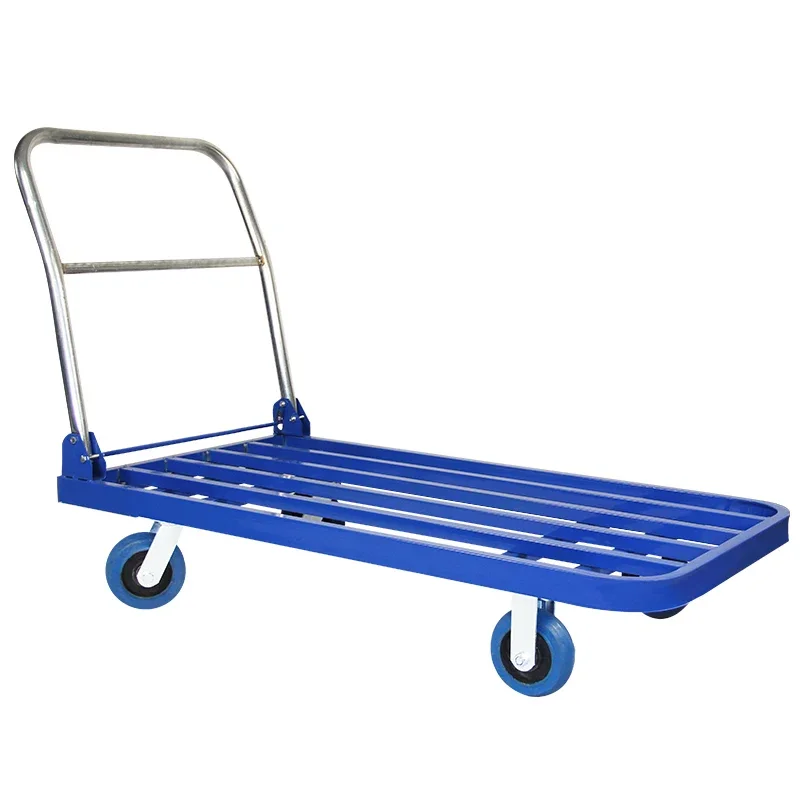 

Hot Sale Overload Folding Handle Heavy Cargo Trailer Square Tube Trolley Small Pull Portable Flatbed Truck