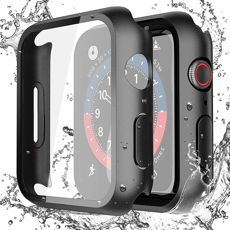 Glass+Cover For Apple Watch case 9 8 7 6 5 SE Accessorie Screen Protector iWatch Series Ultra 49mm 45mm 41mm 44mm 40mm 42mm 38mm