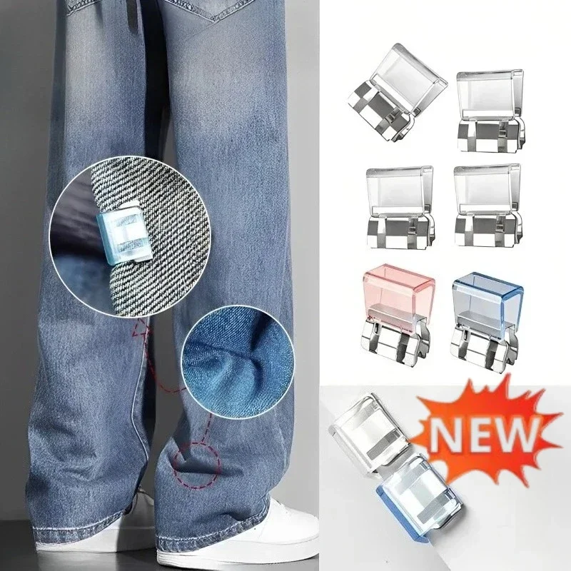 4/6/10/20Pcs Pants Hemming Clips Invisible No Sew Trouser Leg Shortening Fixing Clips, Hidden Hem Device Prevent Pants Dragging