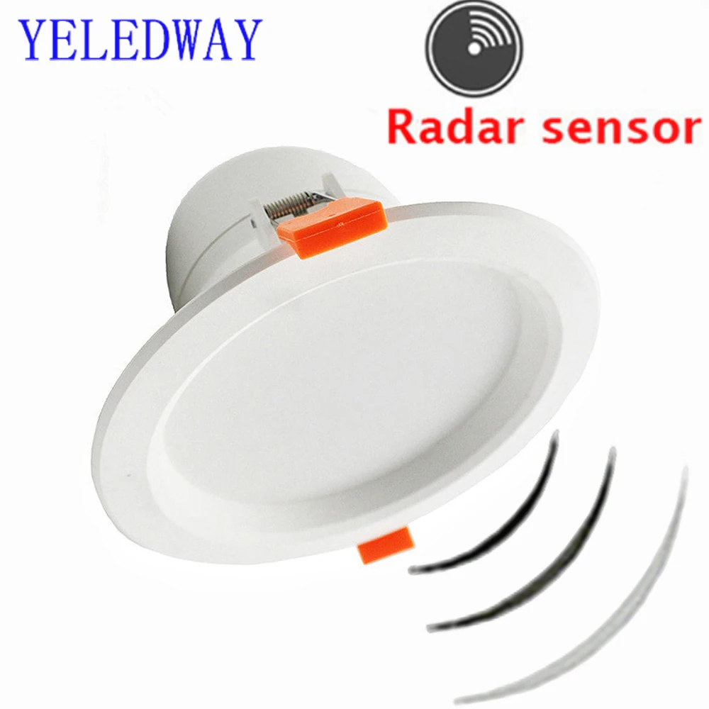 LED Recessed Downlight Intelligent Radar Sensor LED Ceiling Lamp 5W 7W 9W Downlights Light 220V Smart Spot Cold white Lighting