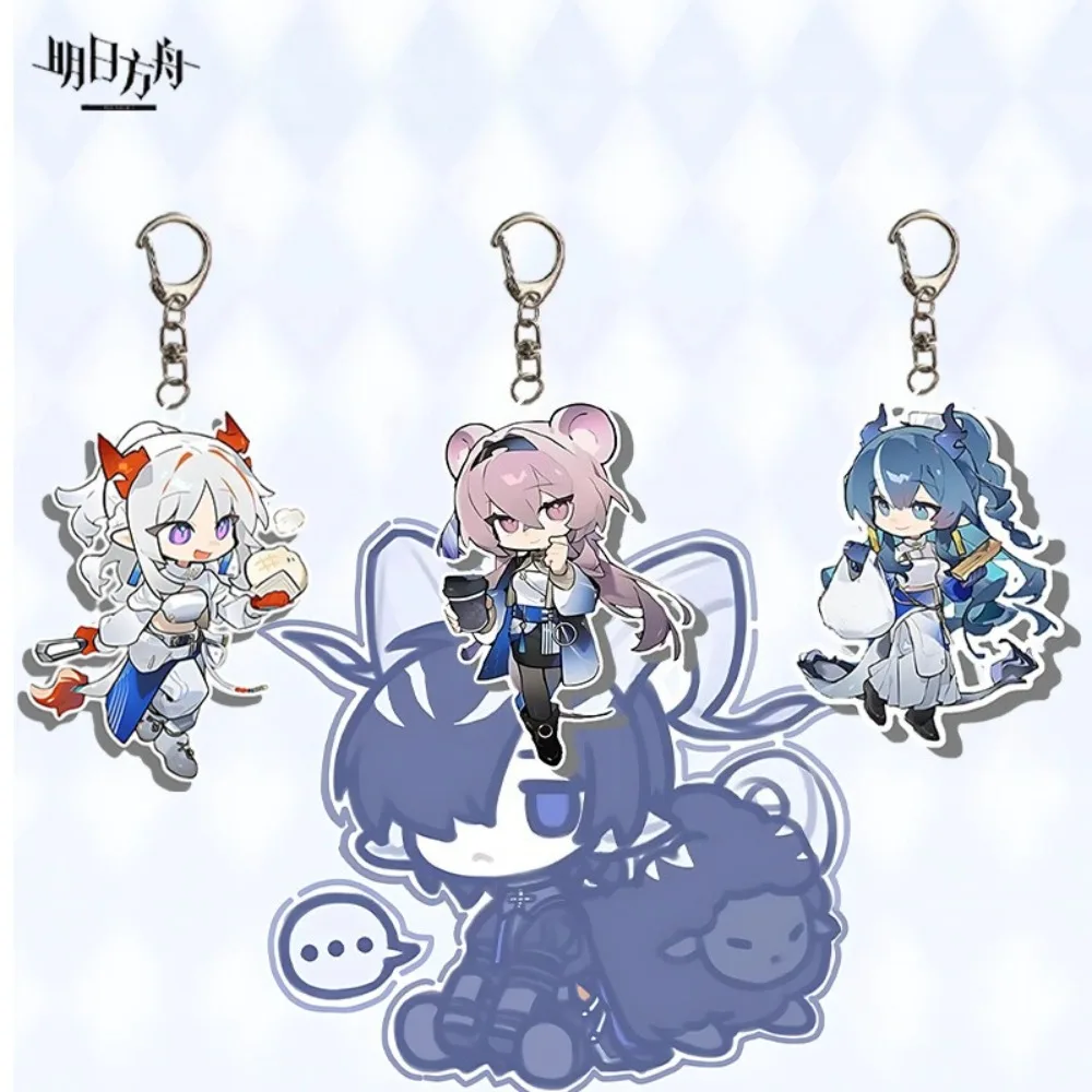 Tomorrow’s Ark Arknights Game Keychains Action Figure Stand Amiya Zuo Le Ling Shu Nian Dusk Anime Fans Gifts Acrylic Keyrings