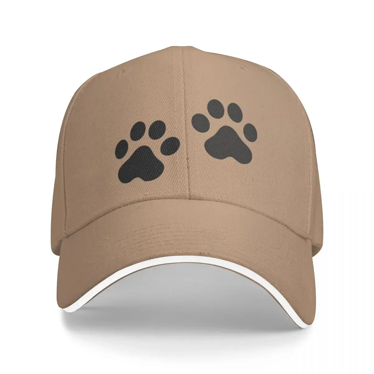 Black Paw Prints Baseball Cap Dog Collar Vintage Trucker Hat  Couple Women Outdoor Sports High Quality Custom Logo Baseball Caps image 2