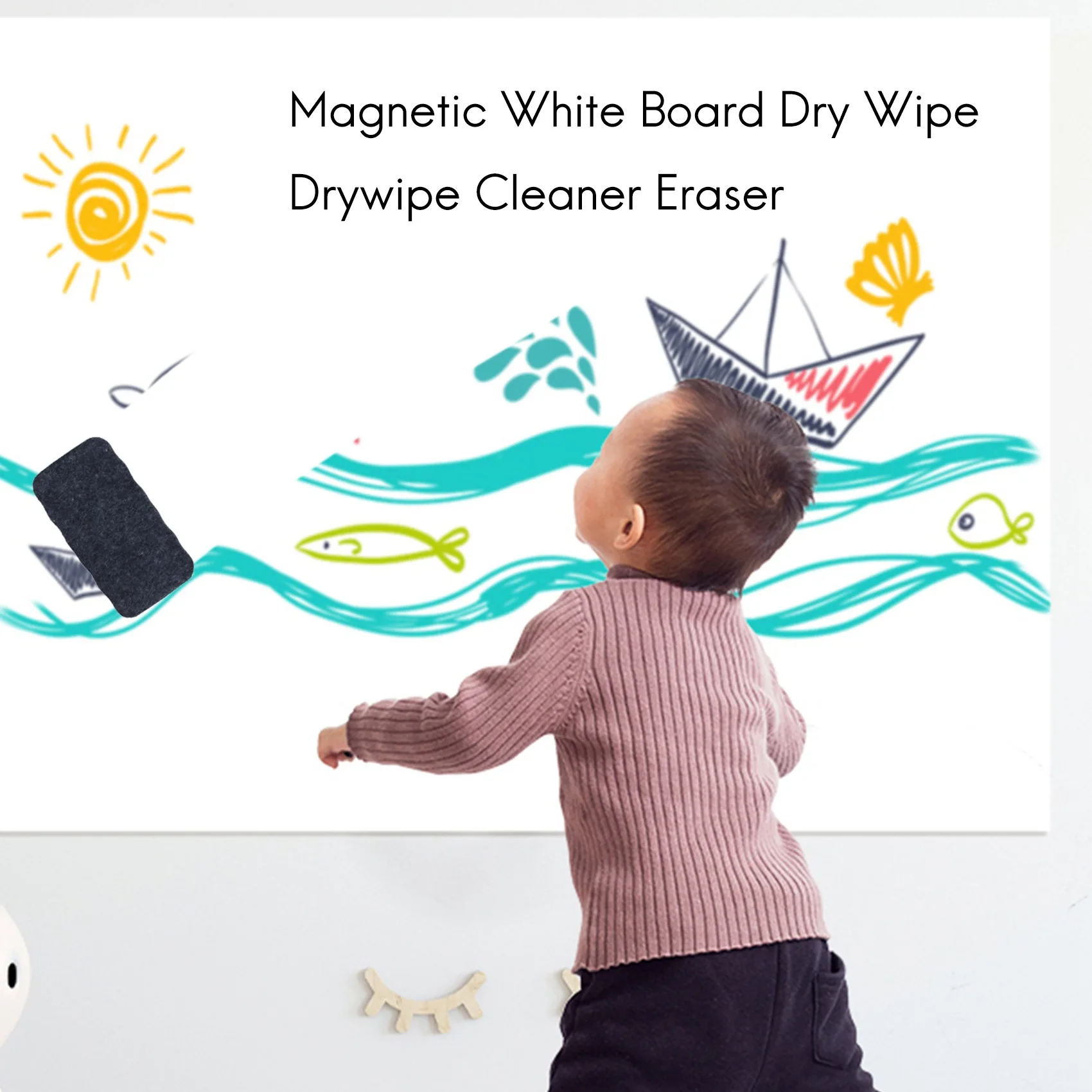 NEW Magnetic White Board Dry Wipe Drywipe Cleaner Eraser