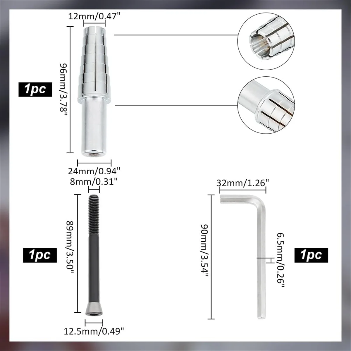 1 Set Expansion Ring Mandrel with Hexagonal Internal Wrench for Lathe Heavy Duty Ring Shaping Tool for Ring Turning 7-14