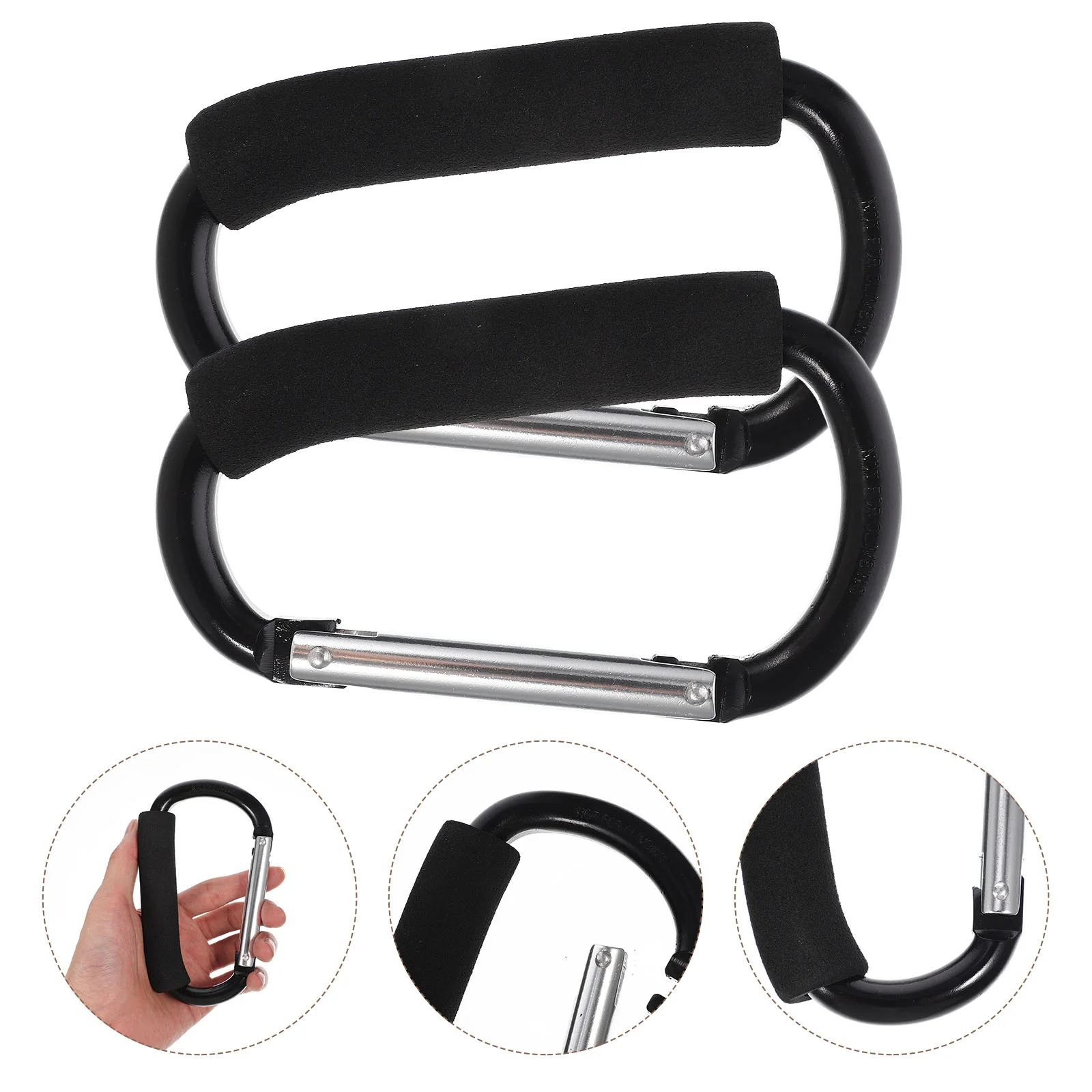 

2 Pcs Cart Hook Stroller Hooks Portable Carabiners Multi-function Heavy Duty Practical Hangers Accessories Wagon