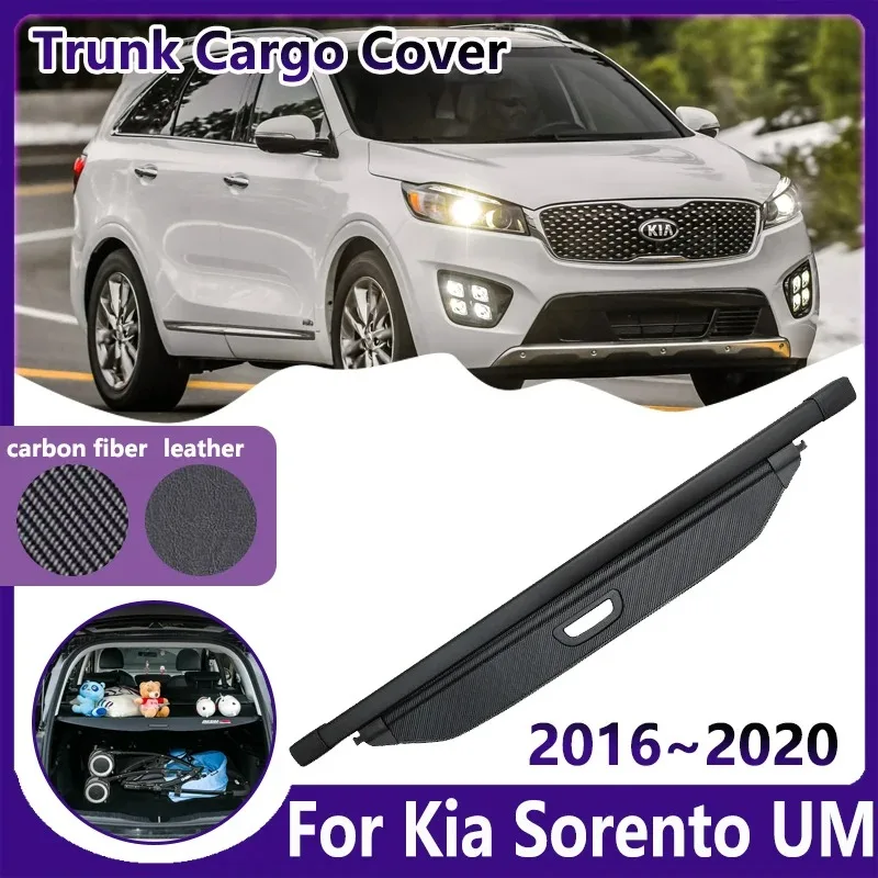 Trunk Cargo Covers for Kia Sorento UM Accessories 2016 2017 2018 2019 2020 Car Trunk Curtain Security Luggage Retractable Tray