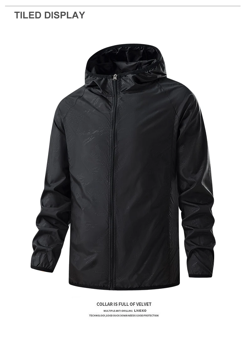 LNGXO Männer Frauen Wandern Jacken Wasserdicht Sonnenschutz Windjacke Camping Klettern Outdoor Regen Mantel Unisex Tragbare Kleidung – Detail 17