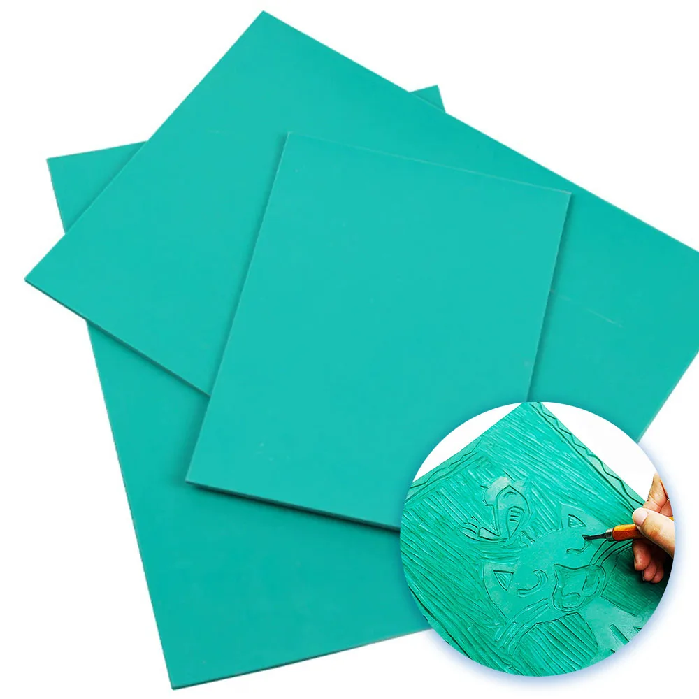 Bloque de Goma Suave para Tallar, Fácil de Grabar, Placa de Impresión de Gran Formato, Material Impermeable para Linocut e Impresión en Linóleo