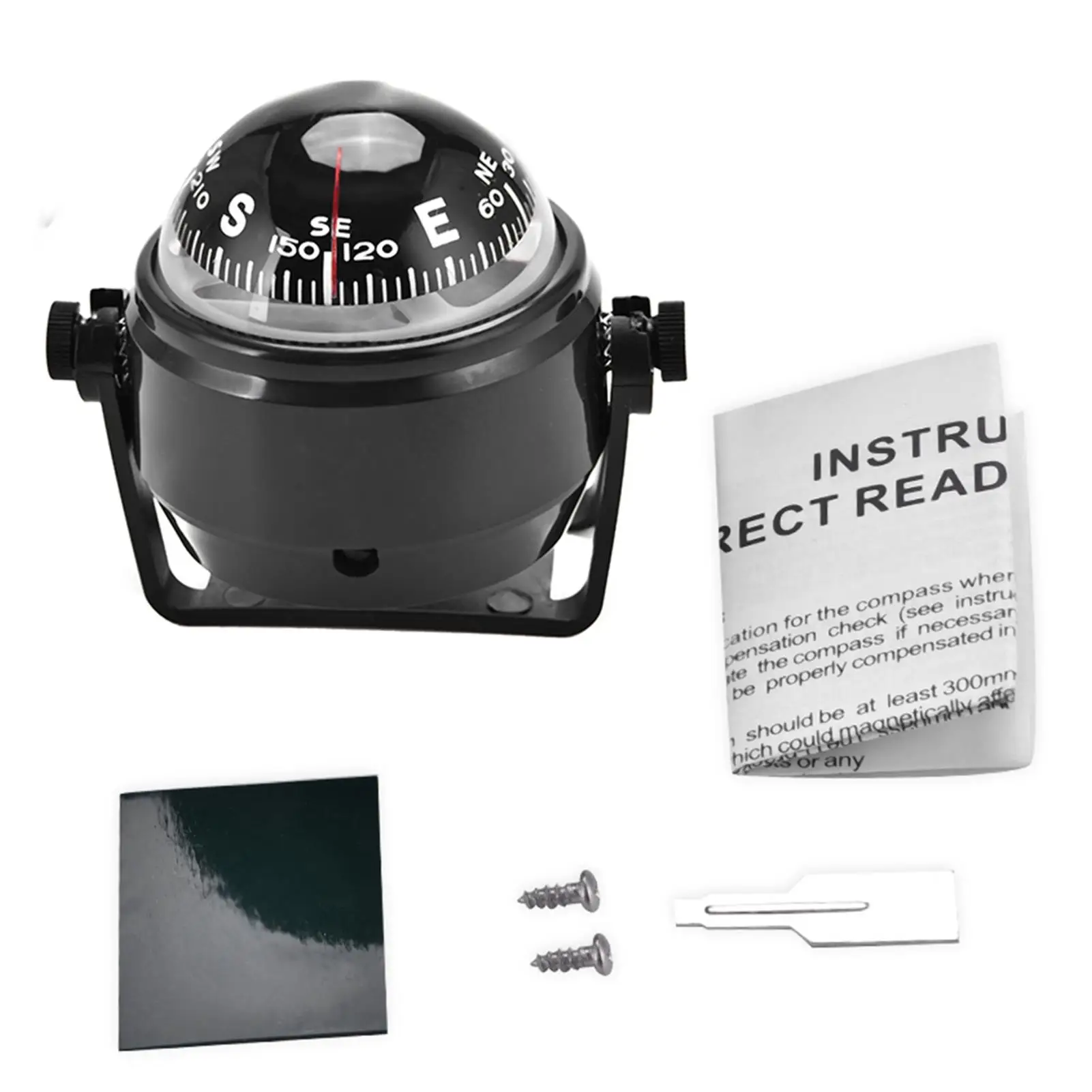 Adjustable Military Marine Ball Compass - Portable Electronic Night Navigation for Boats & Vehicles