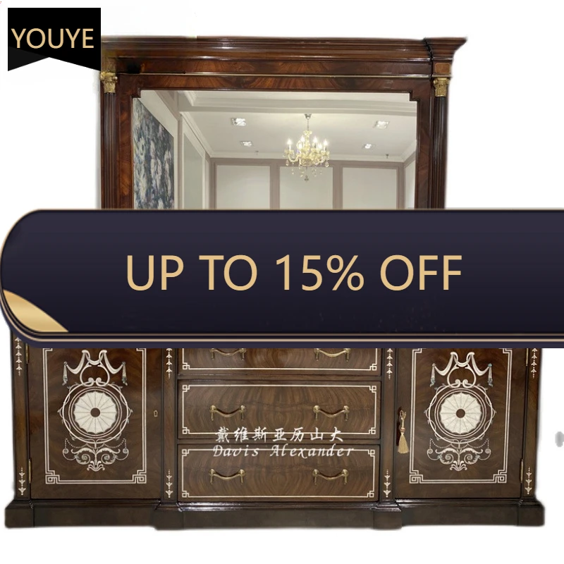 

Тумба-шкаф для столовой в европейском стиле, настенный высокий стол-шкаф, тумба для приготовления пищи из массива красного дерева X