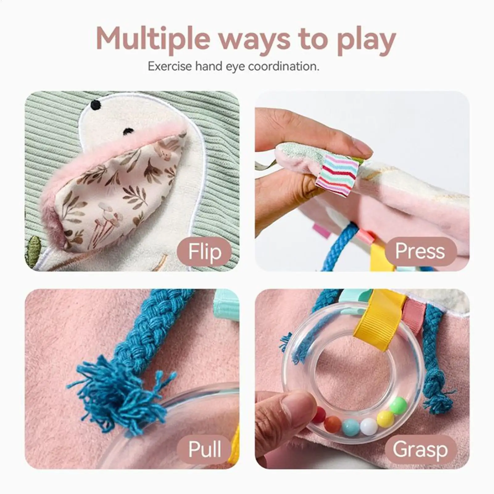 Kids Sleep Companion Bunny Shape Soft Breathable Gentle Towel Soft Rabbit Security Blanket For Girl Car Seat Bed Travel Home