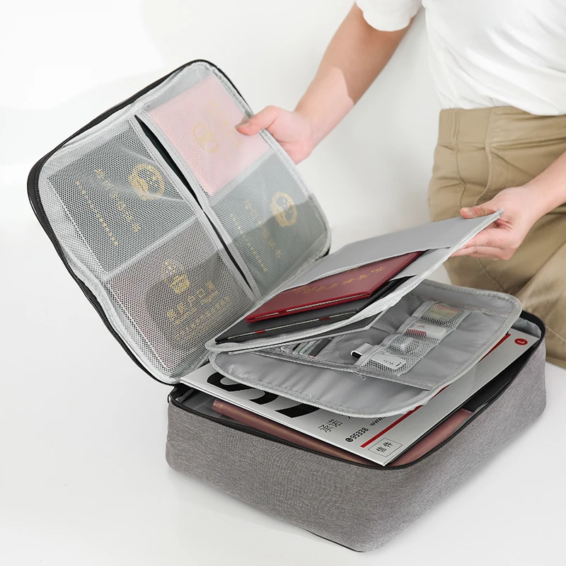 Large Capacity Document Storage Bag Box Waterproof Document Bag Organizer Papers Storage Pouch Travel File Bag