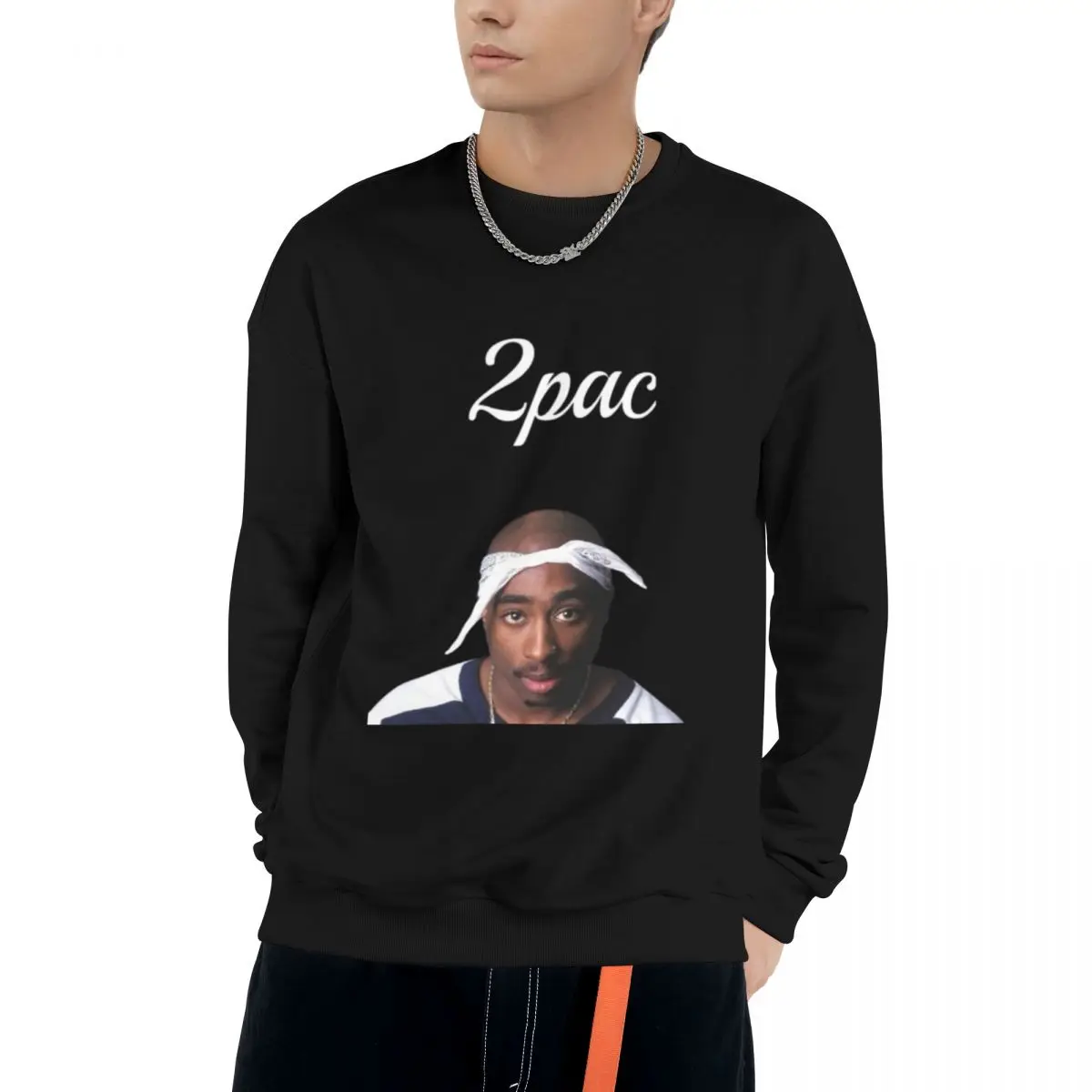 

Tupac 2pac Man Clothes Street Style Fleece Sweatshirts Autumn Casual Hoodie Fashionable Crewneck Pullovers