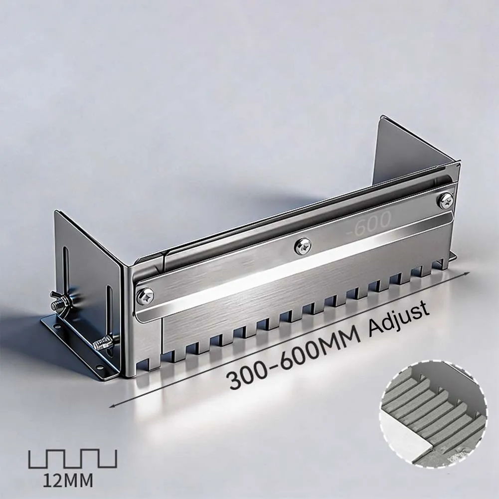 2pcs Adjustable Notched Trowel Set For Mortar Comb Floor Tile Glue Application 300-600mm 400-800mm Fast Leveling Tool