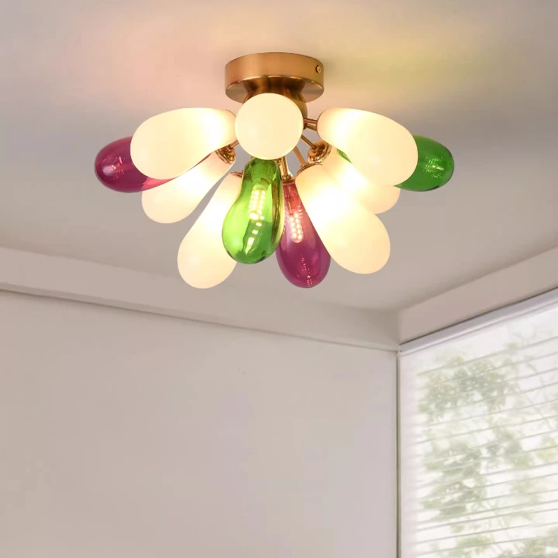 

New Designer Art Ceiling Light French Cream Style Master Bedroom Light High-end Restaurant Study Lighting Fixture