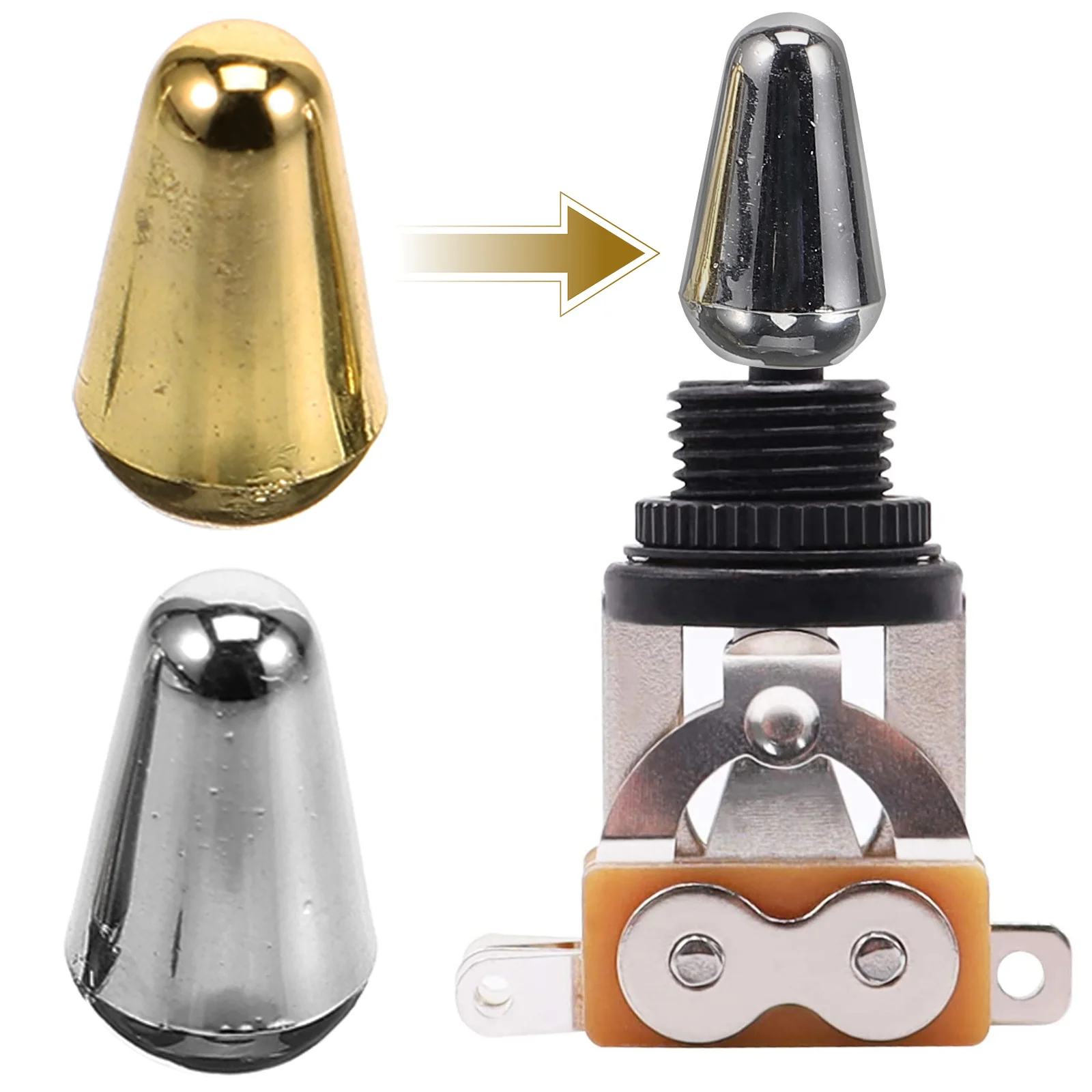 

6 Pcs Guitar Switch Cap Replacement Parts Synthetic Plastic Toggle Tip Knob 3 Way Suitable Electric Guitars Upgrade Easy Install