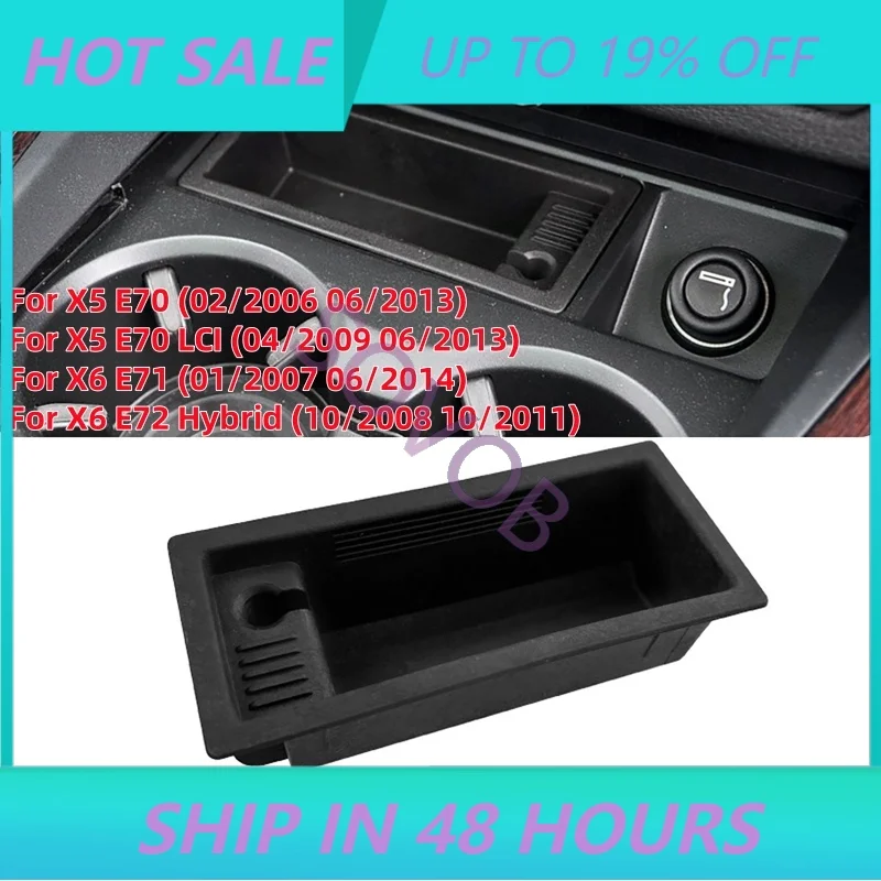 Cendrier d'insertion pour console centrale de voiture SOVOB pour X5 E70 / X5 E70 LCI / X6 E71 / X6 E72 Hybride 51166954945