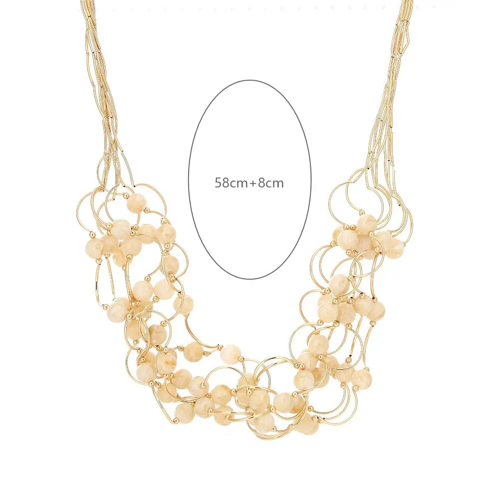 STRATHSPEY Mode Neue Lange Unregelmäßige Kupfer Rohr Halskette Für Frauen Aussage Chunky Multi Lay Schmuck – Detail 39